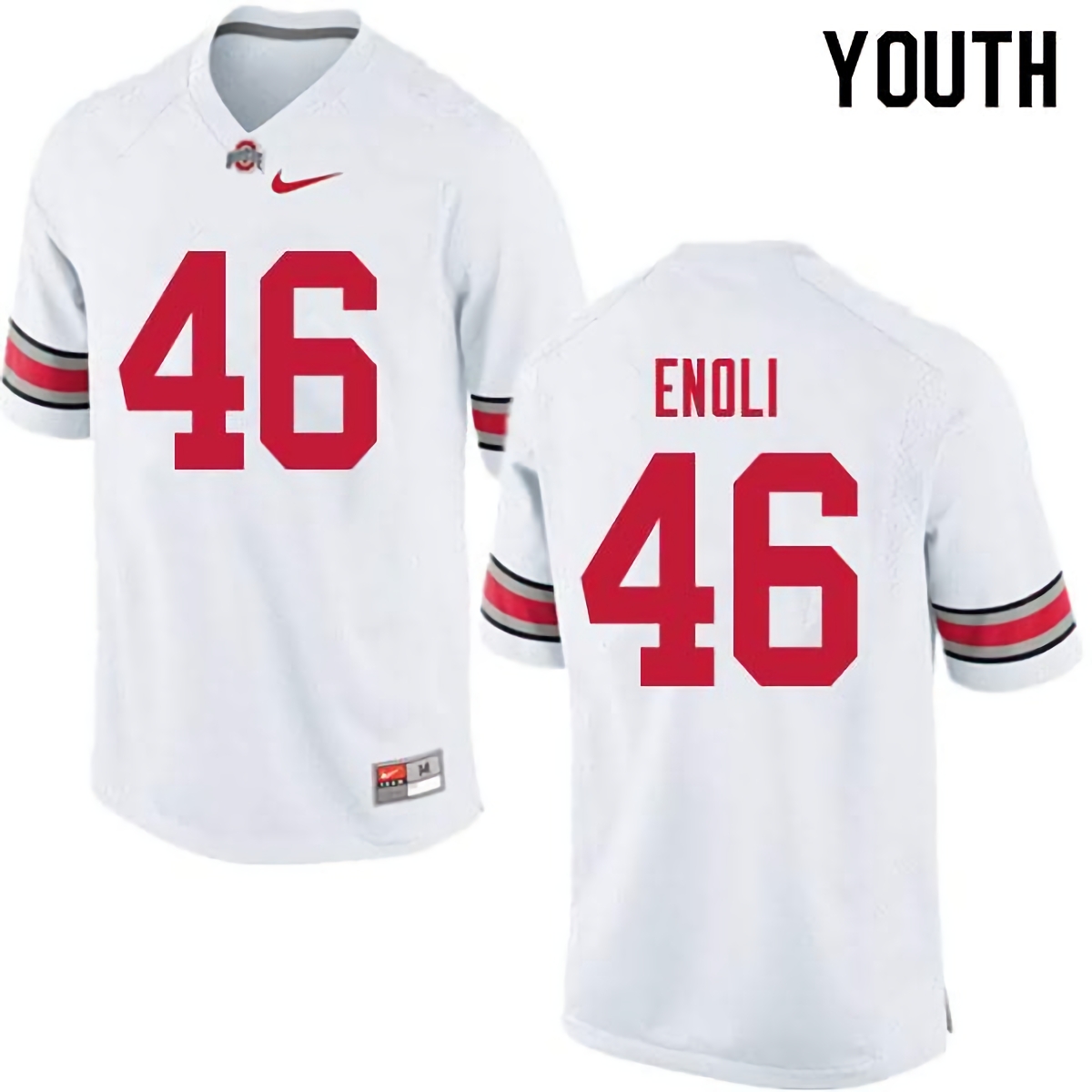 Madu Enoli Ohio State Buckeyes Youth NCAA #46 Nike White College Stitched Football Jersey TDL5856HP